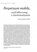 Perpetuum mobile, czyli kilka uwag o autotematyzmie