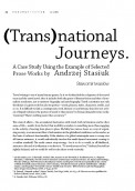 (Trans)national Journeys. A Case Study Using the Example of Selected Prose Work by Andrzej Stasiuk