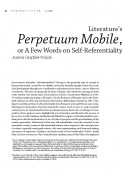 Literature’s Perpetuum Mobile, or A Few Words on Self-Referentiality