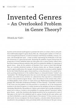 Invented Genres – An Overlooked Problem in Genre Theory?