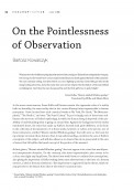 On the Pointlessness of Observation