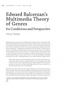Edward Balcerzan’s Multimedia Theory of Genres. Its Conditions and Perspective
