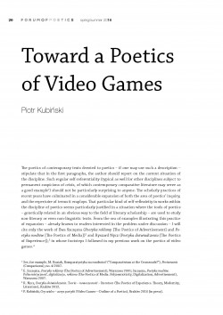 Toward a Poetics of Video Games