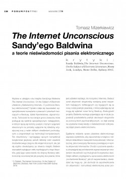The Internet Unconscious Sandy’ego Baldwina  a teorie nieświadomości pisania elektronicznego