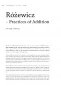 Różewicz – Practices of Addition