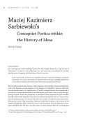 Maciej Kazimierz Sarbiewski’s Conceptist Poetics within the History of Ideas