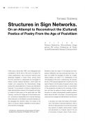 Structures in Sign Networks. On an Attempt to Reconstruct the (Cultural) Poetics of Poetry From the Age of Posivitism