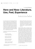 Here and Now: Literature. Use, Feel, Experience