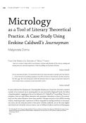 Micrology as a Tool of Literary Theoretical Practice. A Case Study Using Erskine Caldwell’s Journeyman