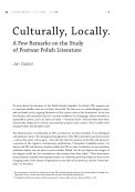 Culturally, Locally. A Few Remarks on the Study of Postwar Polish Literature