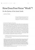 How Does Free Verse “Work”? On the Syntax of the Avant Garde