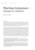 Wartime Literature –  Attempts at a Synthesis