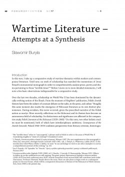 Wartime Literature –  Attempts at a Synthesis