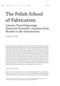The Polish School of Fabrication: Literary Travel Reportage. Ziemowit Szczerek’s Journeys from Mordor to the Intermarium