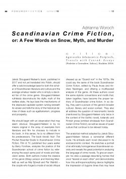 Scandinavian Crime Fiction, or: A Few Words on Snow, Myth, and Murder