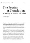 The Poetics of Translation According to Edward Balcerzan