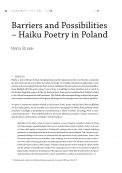 Barriers and Possibilities – Haiku Poetry in Poland