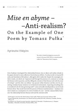 Mise en abyme – Anti-realism? On the Example of One Poem by Tomasz Pułka