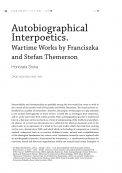 Autobiographical interpoetics. Wartime works by Franciszka and Stefan Themerson