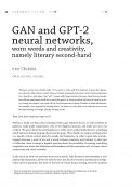 GAN and GPT-2 neural networks, worn words and creativity, namely literary second-hand