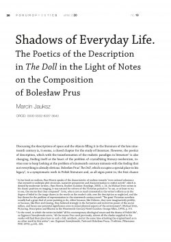 Shadows of Everyday Life. The Poetics of the Description in The Doll in the Light of Notes on the Composition of Bolesław Prus