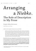 Arranging a Niebko. The Role of Description in My Prose