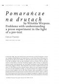 Pomarańcze na drutach by Witold Wirpsza. Problems with understanding a prose experiment in the light of a pre-text