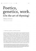 Poetics, genetics, work. (On the art of rhyming)