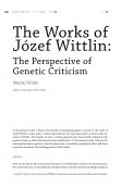 The works of Józef Wittlin: The perspective of genetic criticism