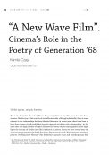 “A New Wave Film”. Cinema’s Role in the Poetry of Generation ’68