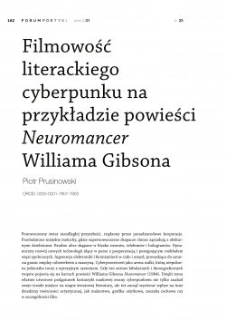Filmowość literackiego cyberpunku na przykładzie powieści Neuromancer Williama Gibsona