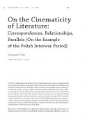 On the Cinematicity of Literature: Correspondences, Relationships, Parallels (On the Example of the Polish Interwar Period)