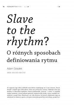 Slave to the rhythm? O różnych sposobach definiowania rytmu
