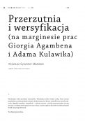 Przerzutnia i wersyfikacja (na marginesie prac Giorgia Agambena i Adama Kulawika)
