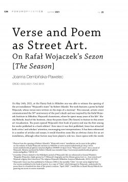 Verse and poem as street art. On Rafał Wojaczek’s Sezon [The Season]