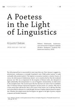 A poetess in the light of linguistics
