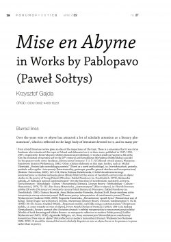 Mise en abyme in works by Pablopavo (Paweł Sołtys)