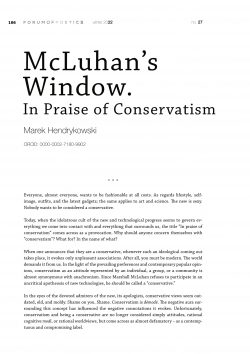 McLuhan’s Window. In praise of conservatism