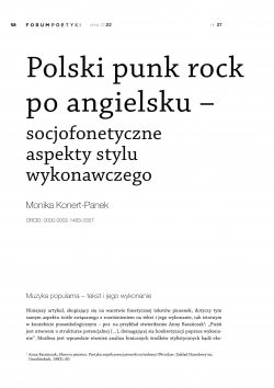 Polski punk rock po angielsku – socjofonetyczne aspekty stylu wykonawczego