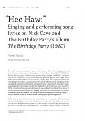 “Hee Haw:” Singing and performing song lyrics on Nick Cave and The Birthday Party’s album The Birthday Party (1980)