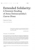 Extended Solidarity: A Feminist Reading of Anna Świrszczyńska’s Czarne Słowa