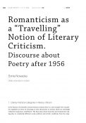 Romanticism as a “Travelling” Notion of Literary Criticism. Discourse about Poetry after 1956