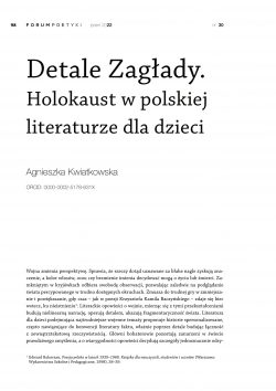 Detale Zagłady. Holokaust w polskiej literaturze dla dzieci
