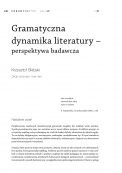 Gramatyczna dynamika literatury – perspektywa badawcza