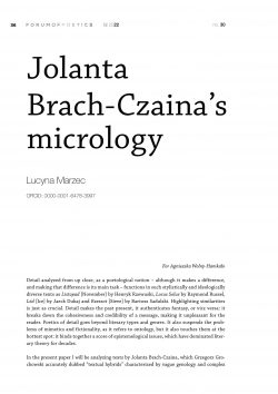Jolanta Brach-Czaina’s micrology