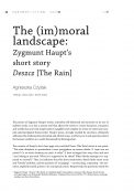 The (im)moral landscape: Zygmunt Haupt’s short story Deszcz [The Rain]