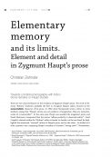 Elementary memory and its limits. Element and detail in Zygmunt Haupt’s prose