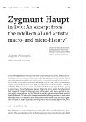 Zygmunt Haupt in Lviv: An excerpt from the intellectual and artistic macro- and micro-history