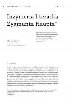 Inżynieria literacka Zygmunta Haupta