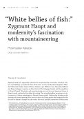 “White bellies of fish:” Zygmunt Haupt and modernity’s fascination with mountaineering